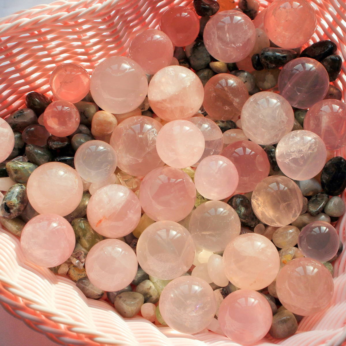 Mini Rose Quartz Star Sphere