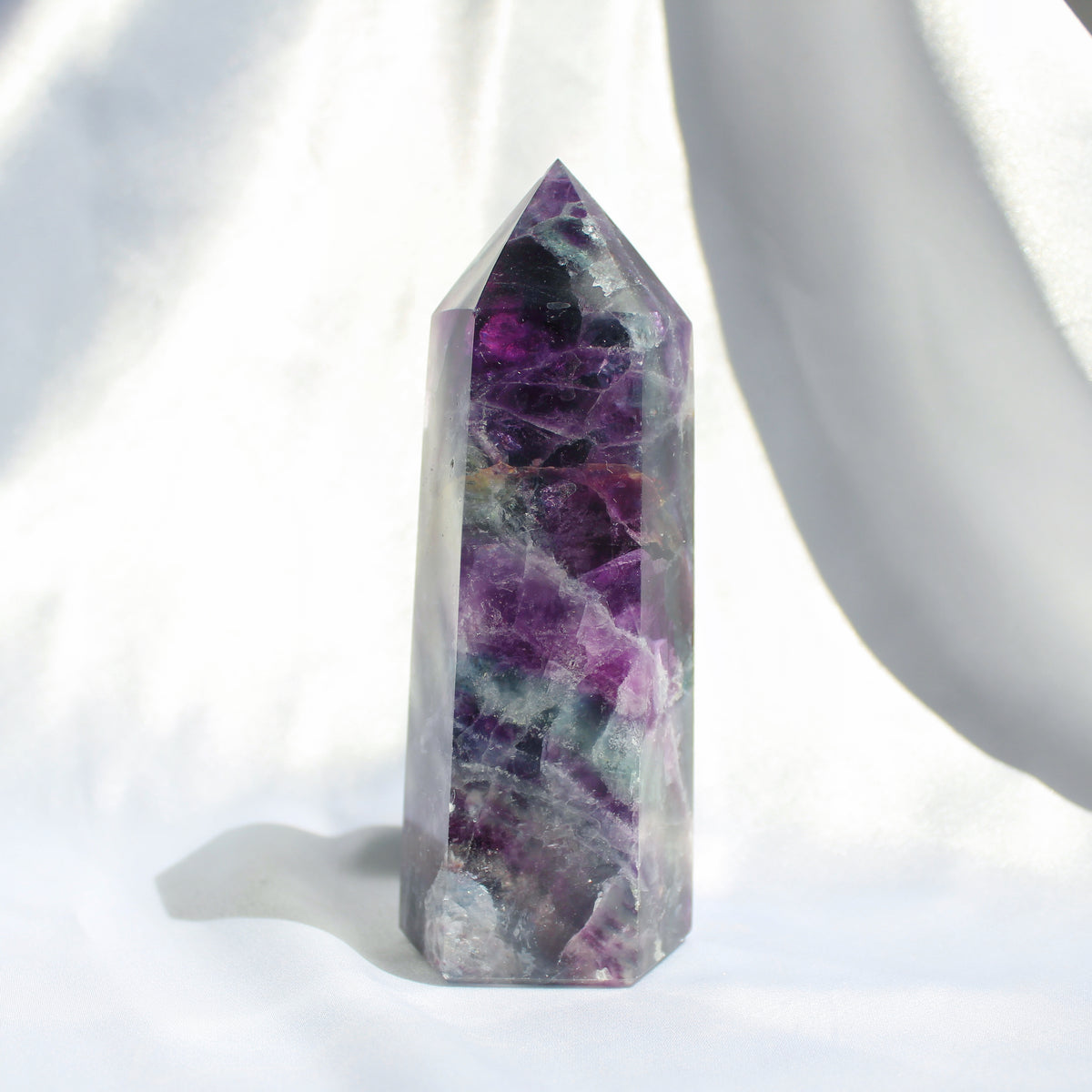 High Quality Purple Fluorite Tower