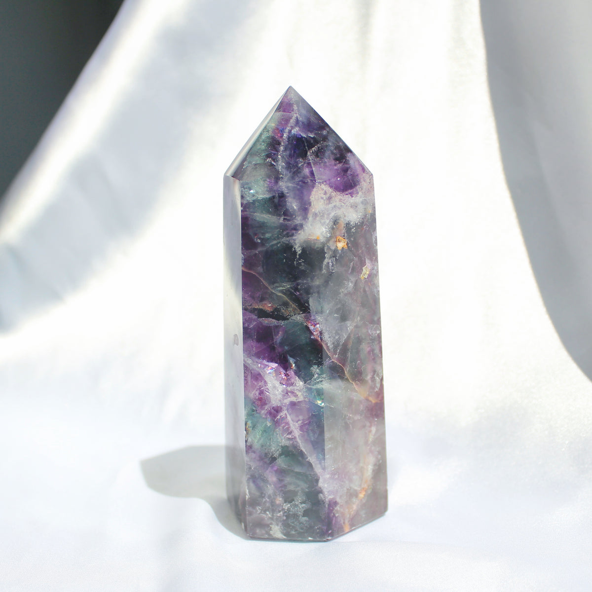 High Quality Purple Fluorite Tower