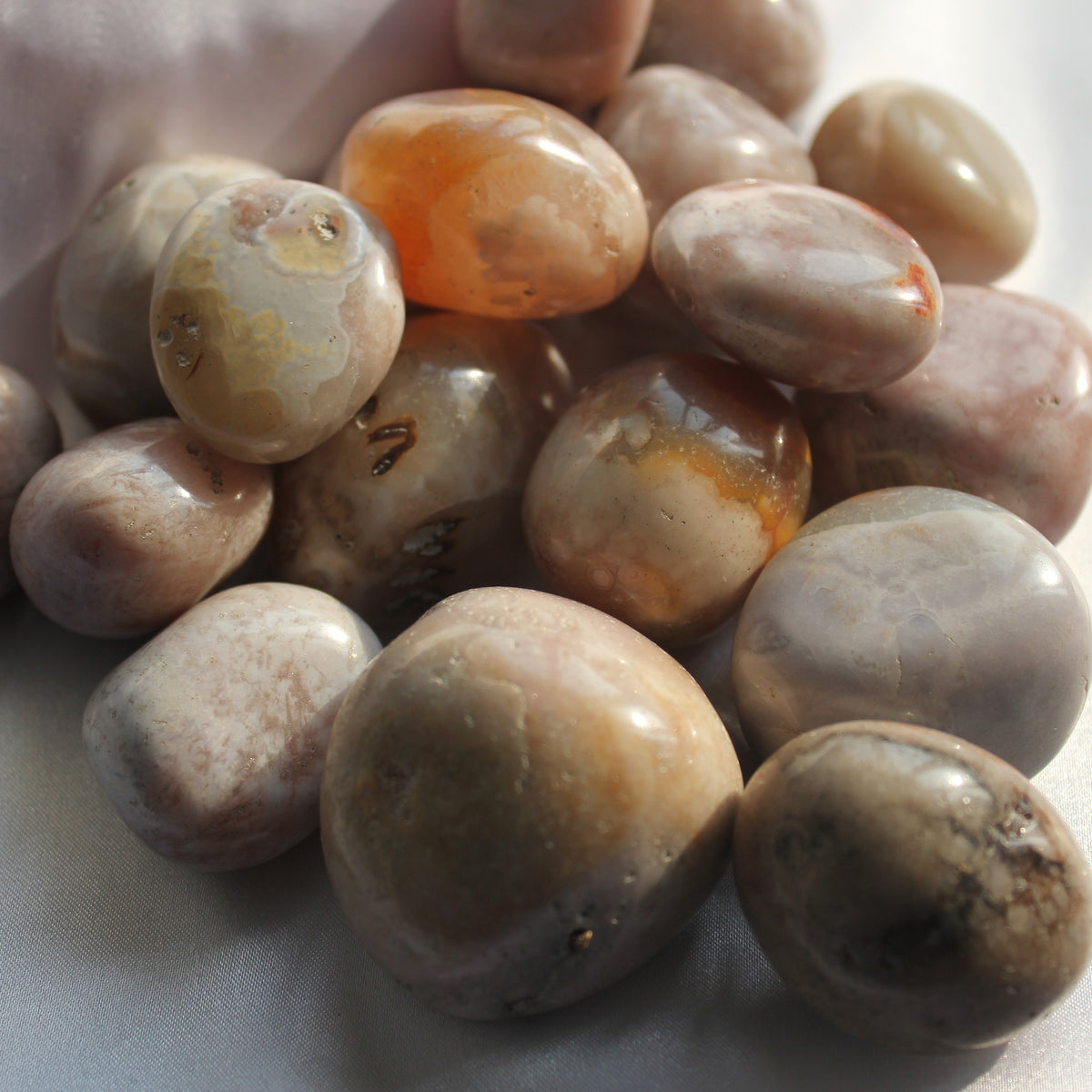 Pink Flower Agate Tumble